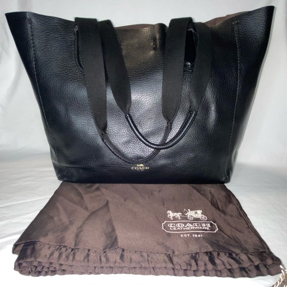 Coach Darby pebbled black leather tote bag - Picture 2 of 16